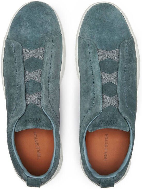 Zegna Triple Stitch™ suede sneakers Blue