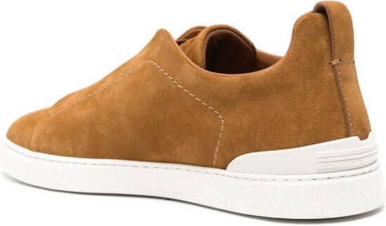 Zegna Triple Stitch™ suede sneakers Brown