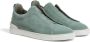 Zegna Triple Stitch suede sneakers Green - Thumbnail 2