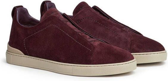 Zegna Triple Stitch suede sneakers Red