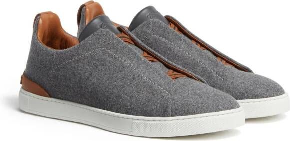 Zegna Triple Stitch slip-on sneakers Grey