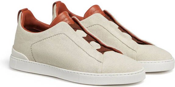 Zegna two-tone design sneakers White