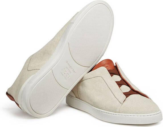 Zegna two-tone design sneakers White