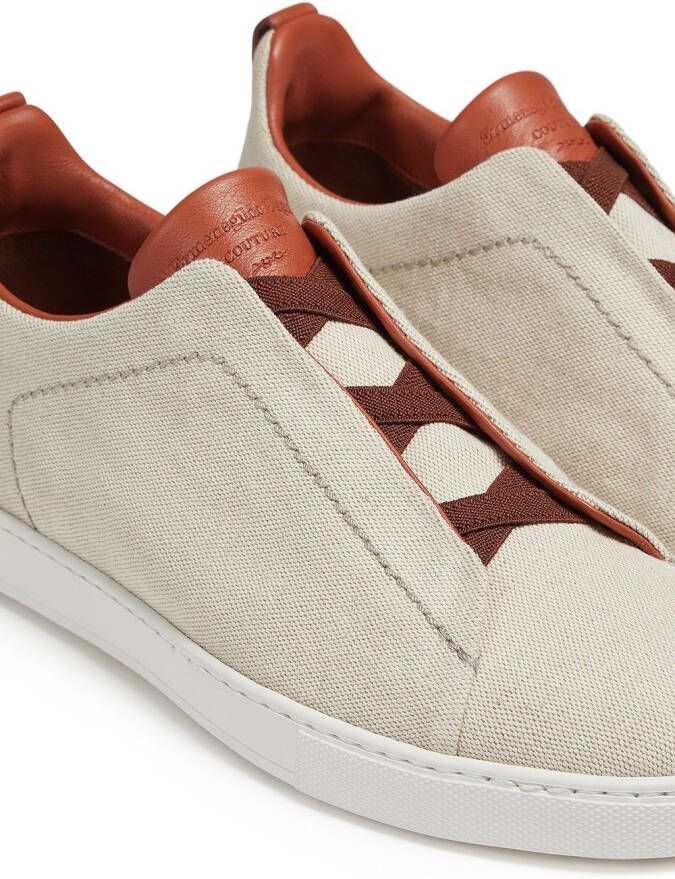 Zegna two-tone design sneakers White