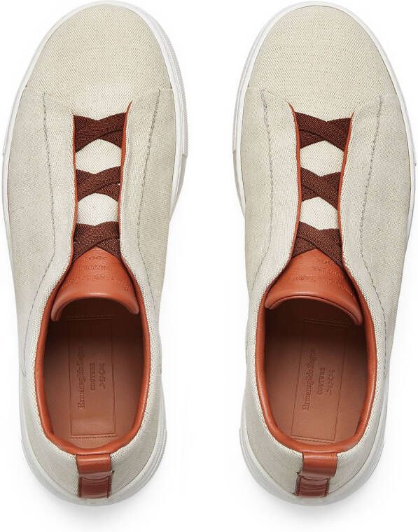 Zegna two-tone design sneakers White