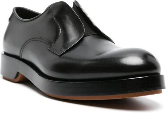 Zegna Udine leather derby shoes Black