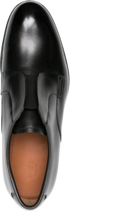 Zegna Udine leather derby shoes Black