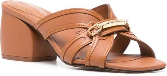ZIMMERMANN Prisma 65mm leather sandals Brown