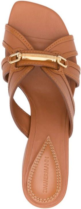 ZIMMERMANN Prisma 65mm leather sandals Brown