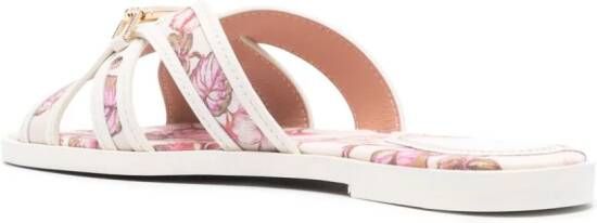 ZIMMERMANN Prisma floral-print flat sandals White