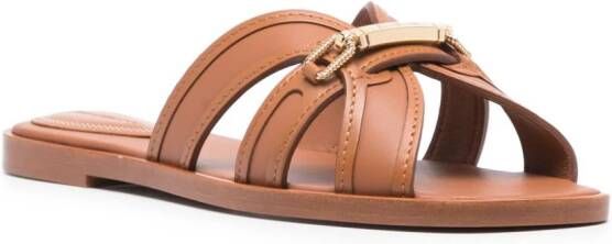 ZIMMERMANN Prisma leather sandals Brown