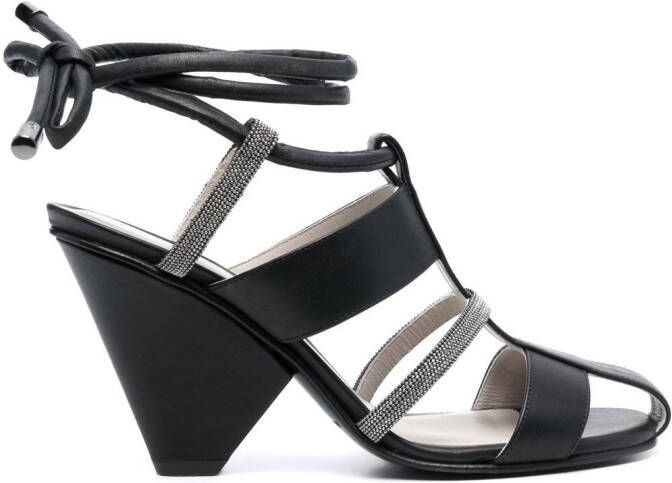 Fabiana Filippi 100mm leather sandals Black