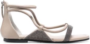 Fabiana Filippi 10mm open-toe crystal-embellished sandals Grey