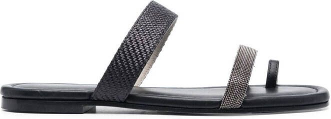 Fabiana Filippi 15mm open-toe leather mules Black