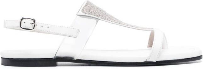Fabiana Filippi 15mm open-toe leather sandals White