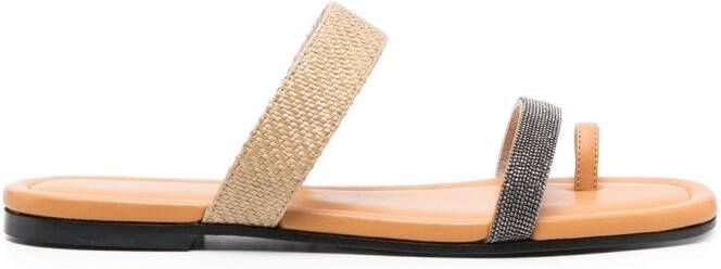 Fabiana Filippi 15mm open-toe leather slides Neutrals