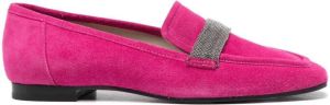 Fabiana Filippi 15mm slip-on suede loafers Pink