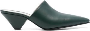 Fabiana Filippi 50mm slip-on leather mules Green