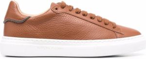 Fabiana Filippi embellished leather low-top sneakers Brown