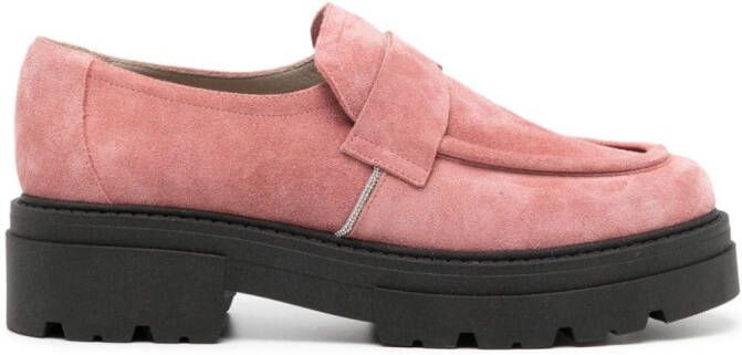 Fabiana Filippi suede slip-on loafers Pink