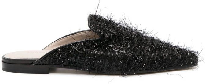 Fabiana Filippi textured-finish square-toe mules Black