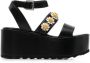Fabrizio Viti flower-applique detail 80mm sandals Black - Thumbnail 1