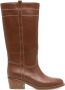 Fay 70mm leather boots Brown - Thumbnail 1