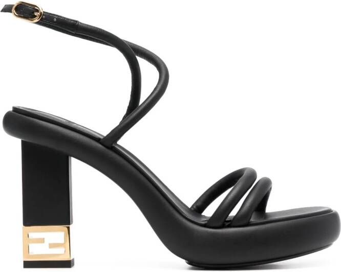 FENDI Baguette 115mm leather sandals Black