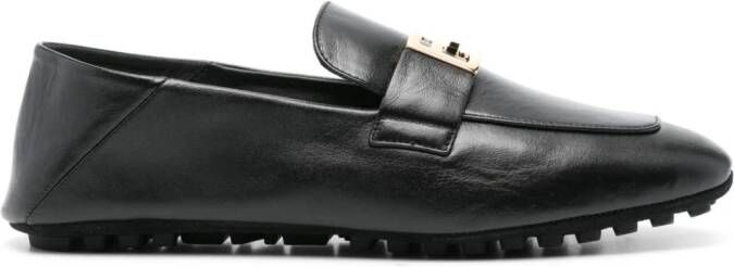 FENDI Baguette leather loafers Black