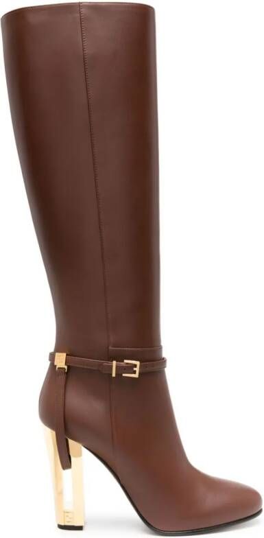 FENDI Delfina 105mm high-heeled boots Brown