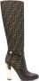 FENDI Delfina 110mm monogram knee-high boots Brown - Thumbnail 1