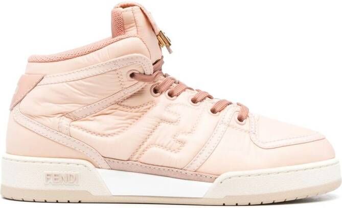 FENDI FF-embossed high-top sneakers Pink