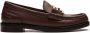 FENDI FF logo-plaque leather loafers Brown - Thumbnail 1