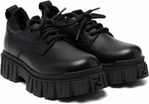 Fendi Kids chunky-sole lace-up boots Black