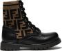 Fendi Kids FF-motif panelled ankle boots Black - Thumbnail 1