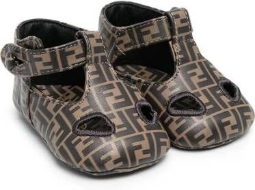 Fendi Kids FF-motif sandals Brown