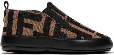 Fendi Kids FF-motif slippers Brown