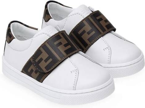 Fendi Kids FF touch strap sneakers White