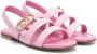 Fendi Kids logo-plaque calf-leather sandals Pink - Thumbnail 1