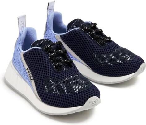 Fendi Kids panelled mesh sneakers Blue