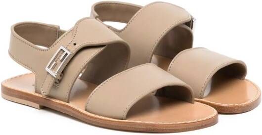 Fendi Kids side-buckle open-toe sandals Brown