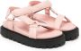 Fendi Kids touch-strap fastening sandals Pink - Thumbnail 1