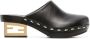 FENDI logo block-heel mules Black - Thumbnail 1