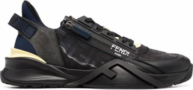 FENDI logo-print lace-up sneakers Black