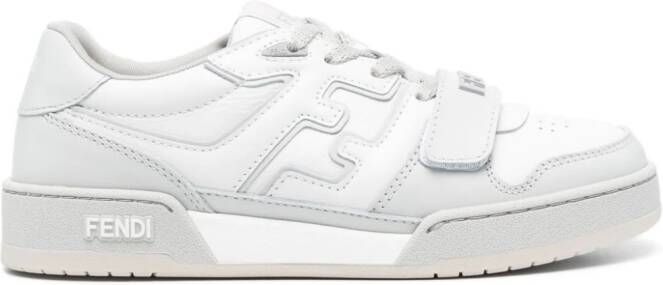 FENDI Match leather sneakers White