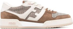 Fendi Match panelled leather low-top sneakers Brown