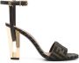 FENDI Zucca monogram heeled sandals Brown - Thumbnail 1