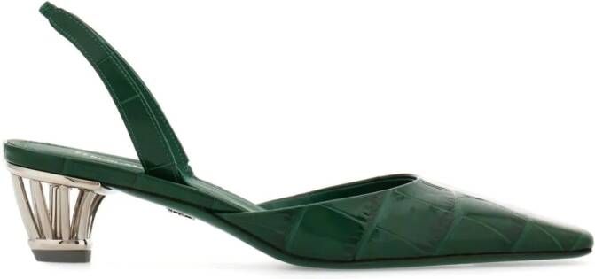 Ferragamo 40mm cage-heel slingback pumps Green