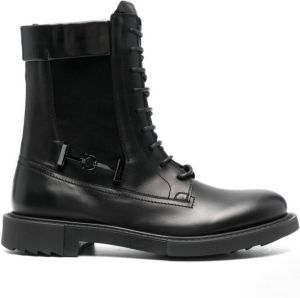 Ferragamo 40mm lace-up leather combat boots Black