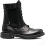 Ferragamo 40mm lace-up leather combat boots Black - Thumbnail 1